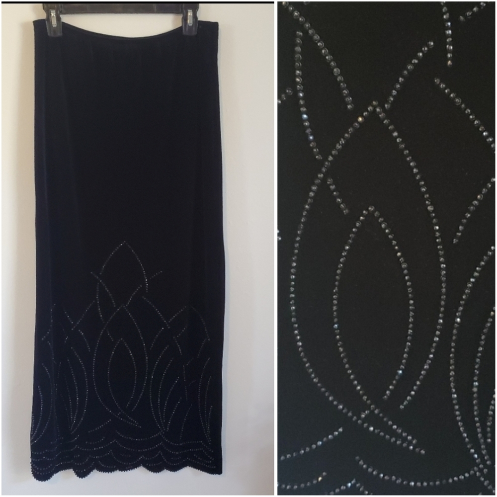 J.R. Nites by Caliendo Velvet Maxi Skirt